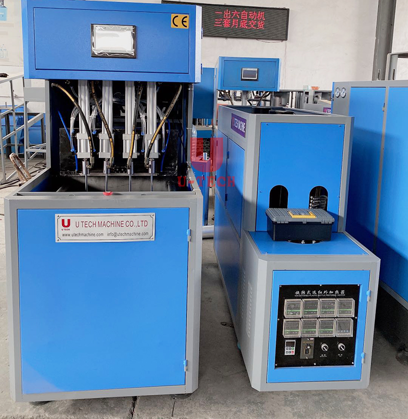 Máquina semiautomática de moldeo por soplado de botellas de PET de 4 cavidades enviada a Brasil